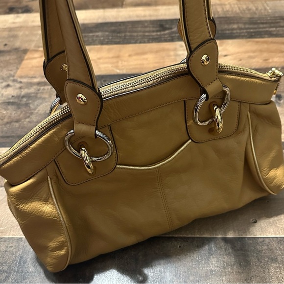 B. Makowsky Goldenrod Leather Shoulder Bag - Picture 3 of 7